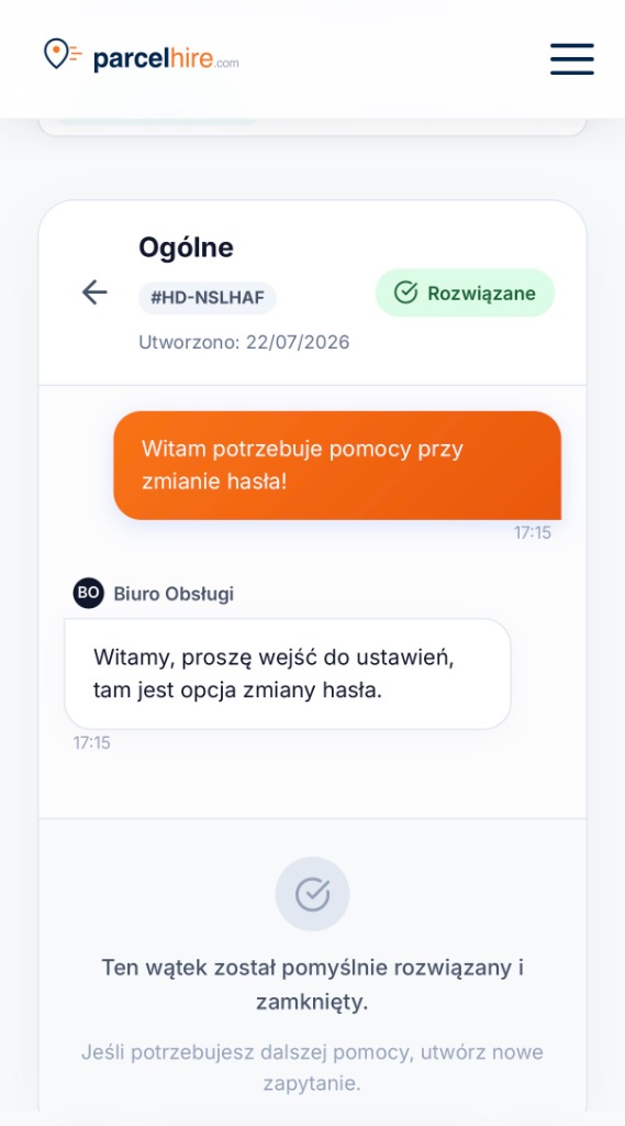 Support Panel Mobile Screenshot